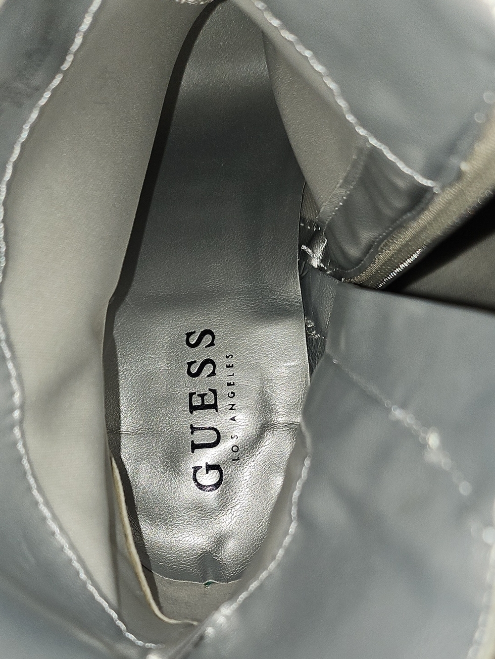 Guess Silver Metallic Pointed-Toe Ankle Boots size 7 NWOT - Picture 8 of 10